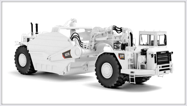 CAT 637G Coal Auger Scraper in white